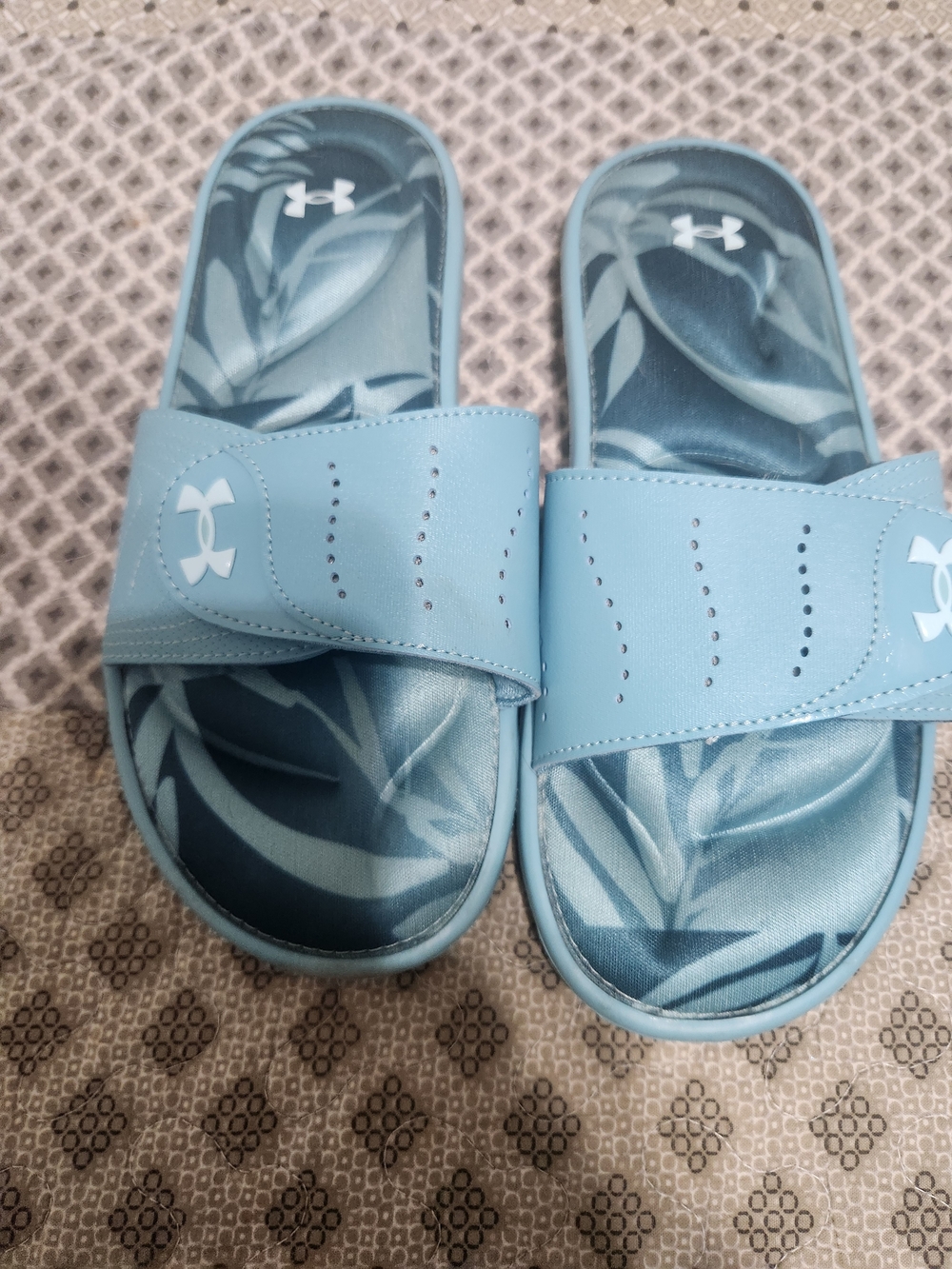 Under Armour Women Light Blue Slide Sandals